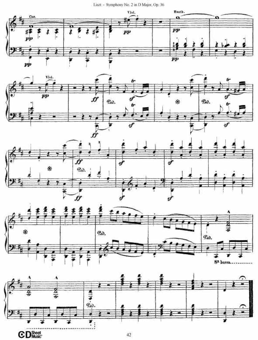 D大调第二交响曲 Symphony No.2 in D Major Op.36钢琴谱