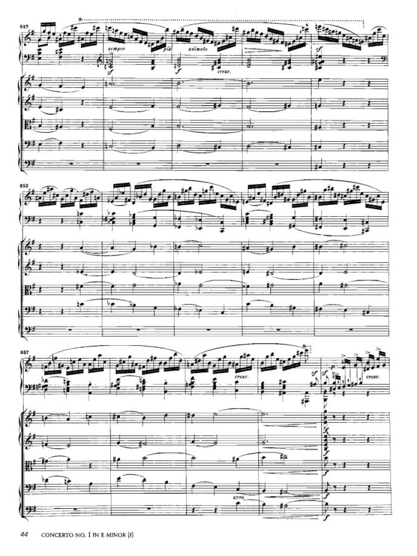 e小调第一钢琴协奏曲 Op.11 Piano Concerto No.1 in e Minor Op.11钢琴谱