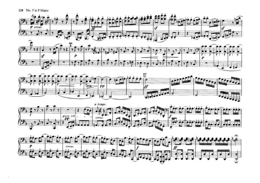 F大调第七弦乐四重奏 String Quartet No.7 in F Major Op.59钢琴谱