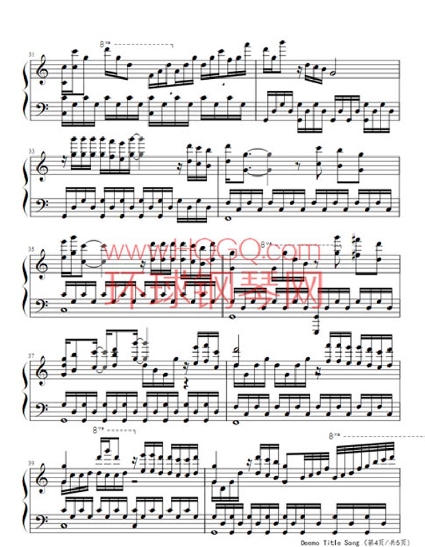 Deemo Title Song钢琴谱