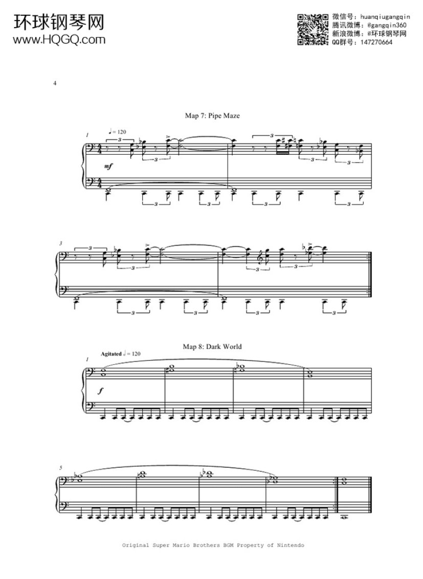 Super Mario Brothers 3 Maps マップ钢琴谱