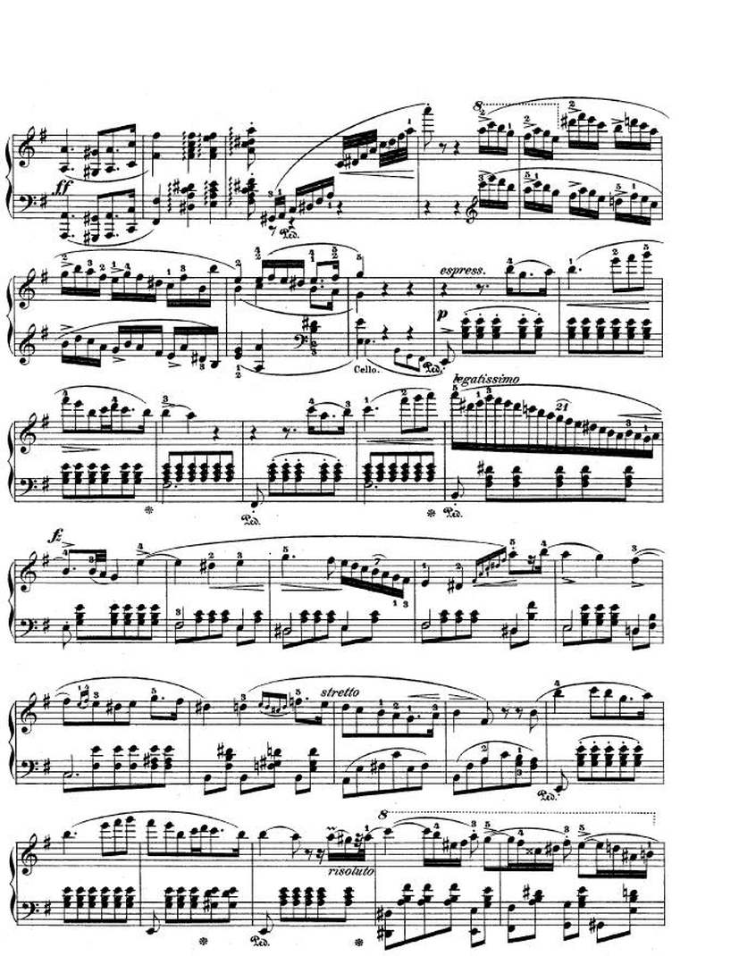 e小调第一钢琴协奏曲 Op.11 Piano Concerto No.1 in e Minor Op.11钢琴谱