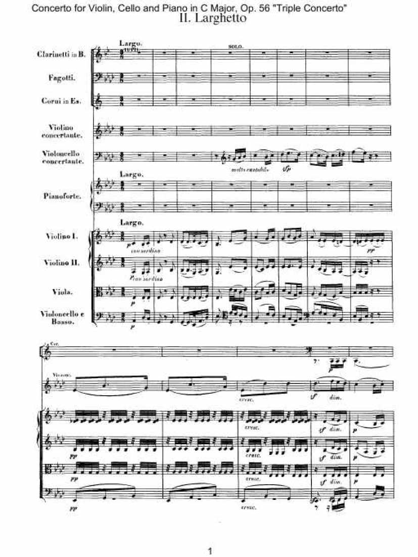 C大调三重协奏曲 Triple Concerto in C Major Op.56钢琴谱