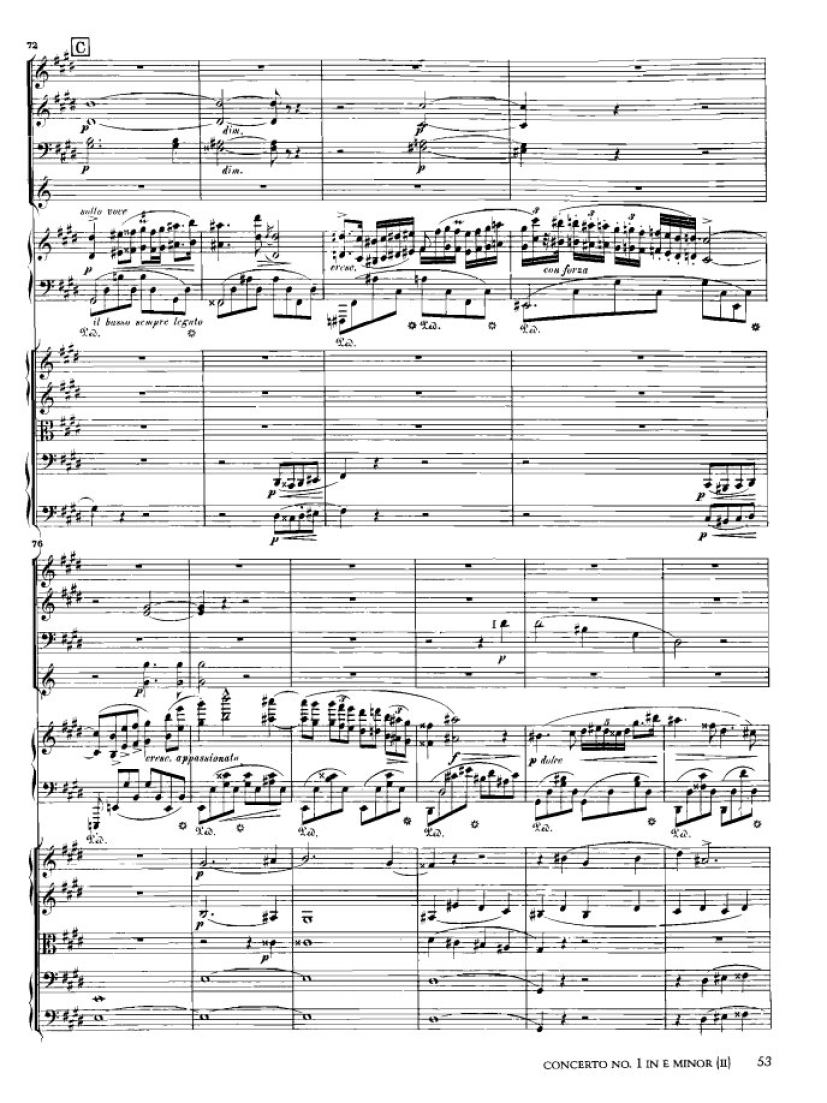 e小调第一钢琴协奏曲 Op.11 Piano Concerto No.1 in e Minor Op.11钢琴谱