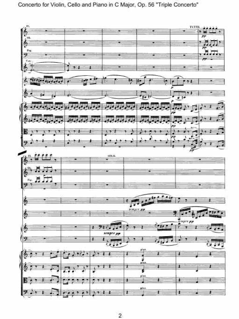 C大调三重协奏曲 Triple Concerto in C Major Op.56钢琴谱