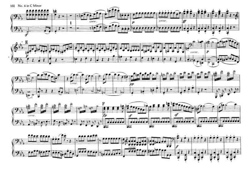 c小调第四弦乐四重奏 String Quartet No.4 in c Minor Op.18钢琴谱