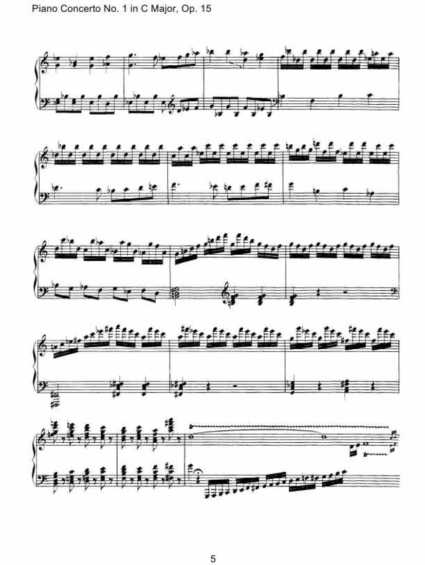 Cadenzas to Beethoven s Piano Concerto No[1].1 Op.15 华彩段（原版、戈多夫斯基、肯普夫版）钢琴谱