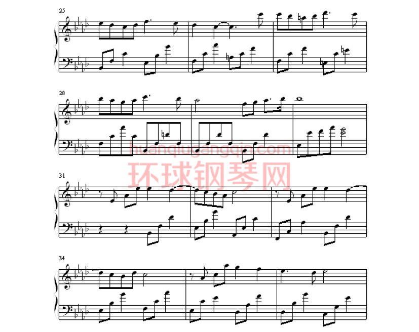 金曲奖杰伦宇豪双钢琴曲（单钢琴谱）钢琴谱