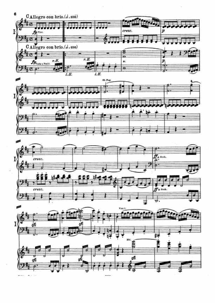 D大调第二交响曲 Symphony No.2 in D Major Op.36钢琴谱