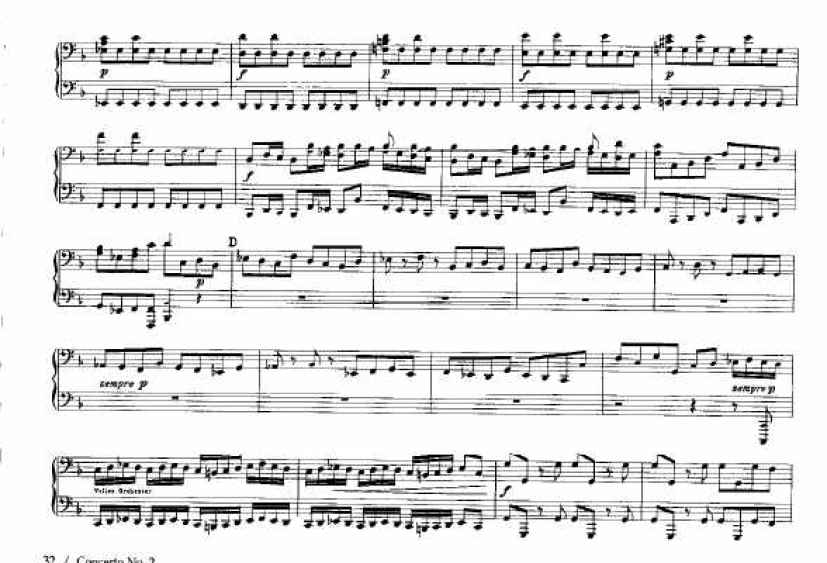 F大调第二勃兰登堡协奏曲 Brandenburg Concerto No.2 in F Major BWV.1047钢琴谱