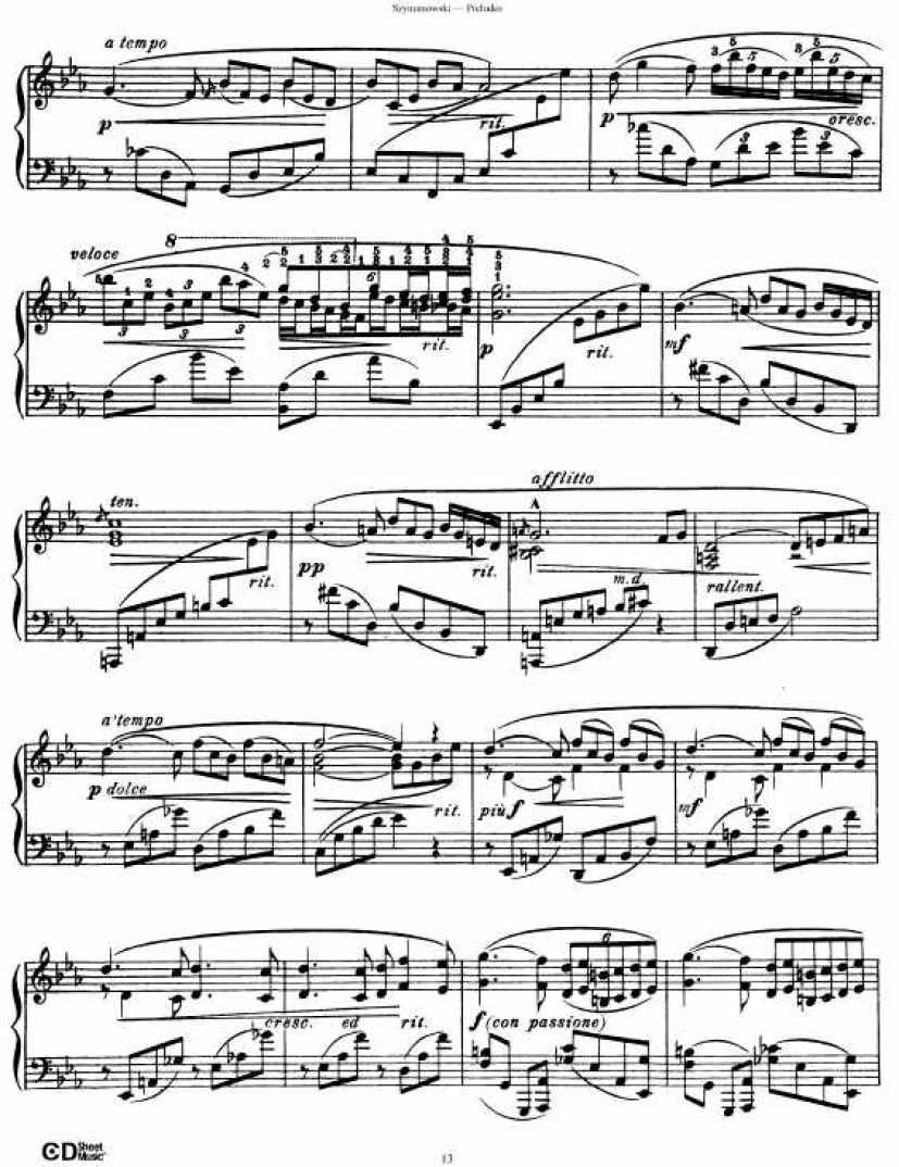 szymanowski 1钢琴谱