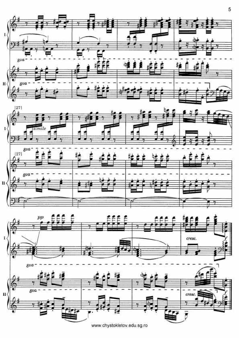 Tschaikowsky (arr Economou) Nutcracker Suite for two pianos钢琴谱