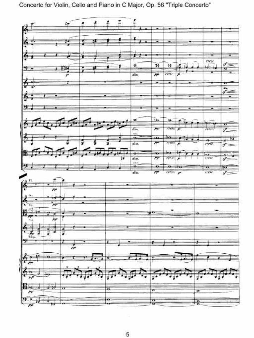 C大调三重协奏曲 Triple Concerto in C Major Op.56钢琴谱