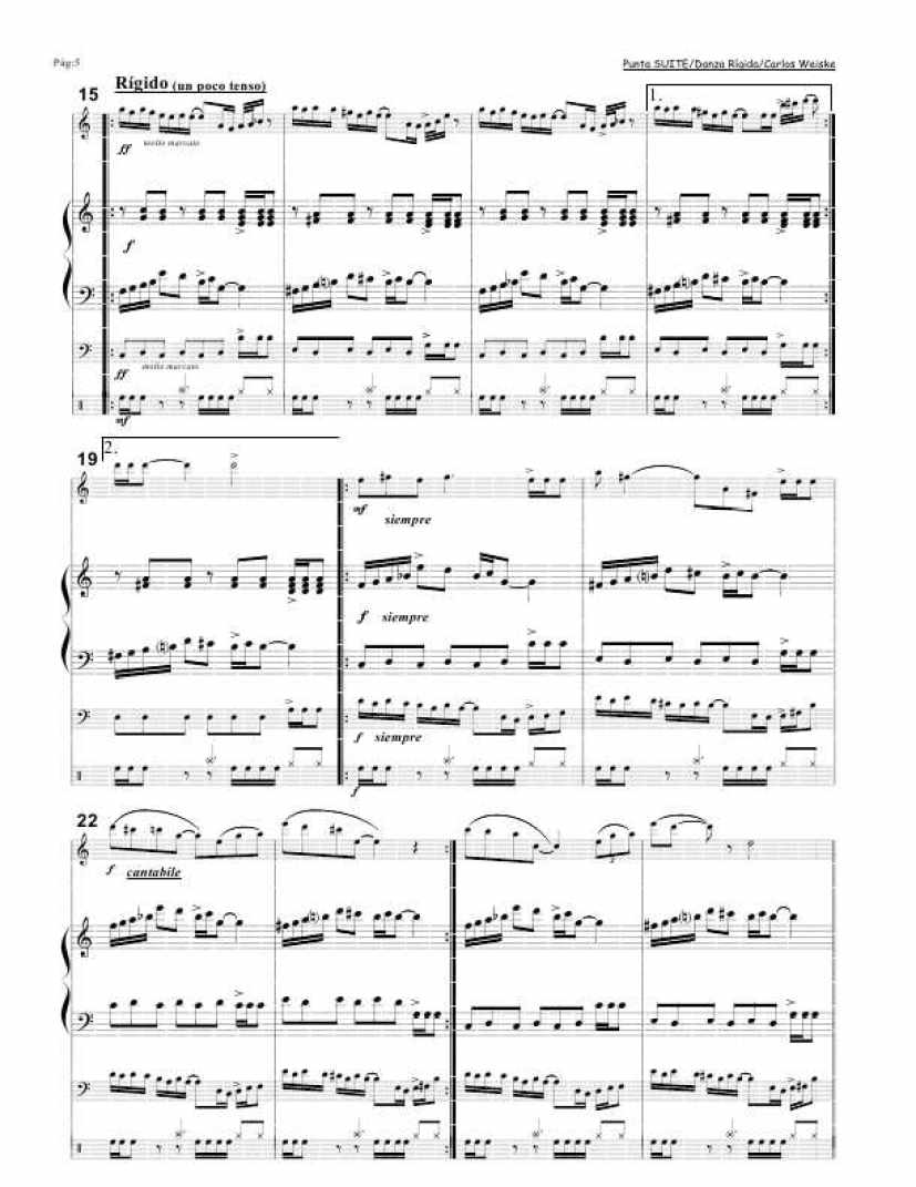 Punta Suite (Suite For Piano, Flute, Double Bass And Drums钢琴谱