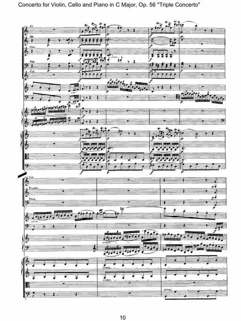 C大调三重协奏曲 Triple Concerto in C Major Op.56钢琴谱