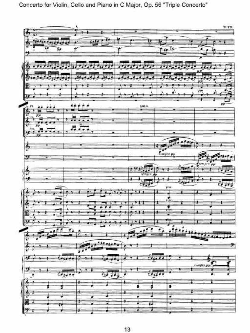 C大调三重协奏曲 Triple Concerto in C Major Op.56钢琴谱