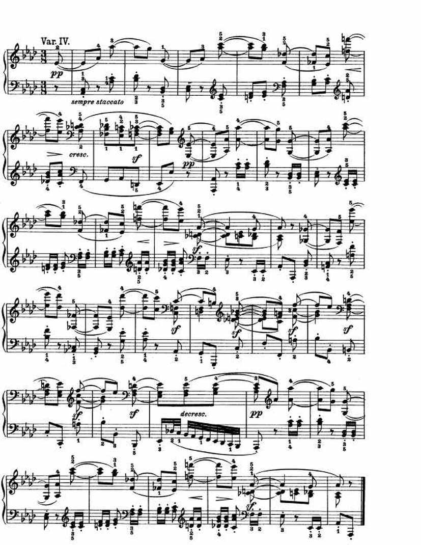 降A大调第十二钢琴奏鸣曲 Op.26 Piano Sonata in As钢琴谱