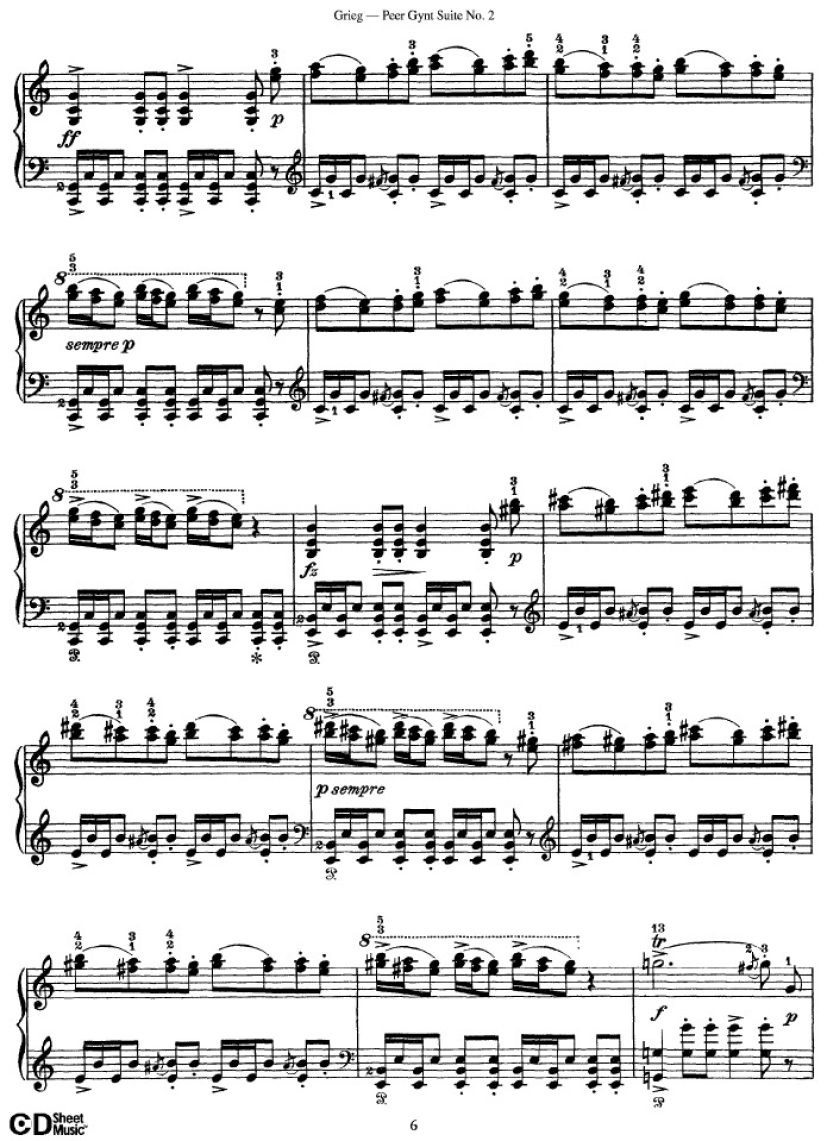 Peer Gynt Suite No.2 Op.55钢琴谱