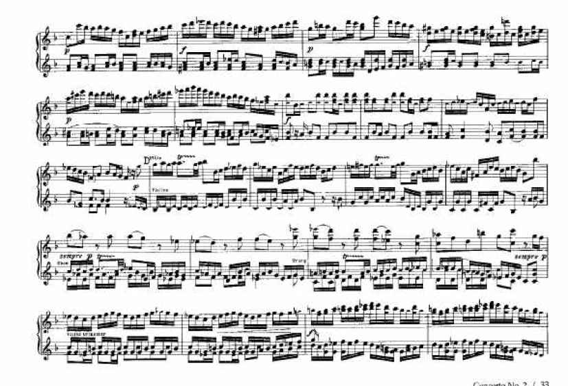 F大调第二勃兰登堡协奏曲 Brandenburg Concerto No.2 in F Major BWV.1047钢琴谱