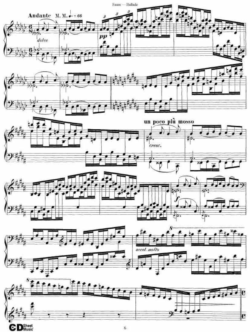 叙事曲 Ballade for Piano and Orchestra Op.19钢琴谱