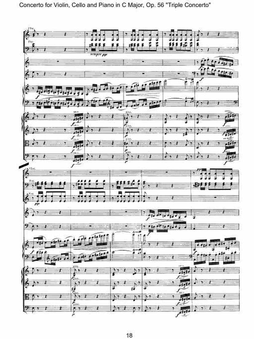 C大调三重协奏曲 Triple Concerto in C Major Op.56钢琴谱