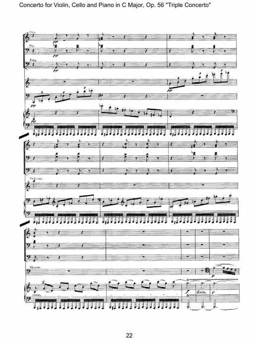 C大调三重协奏曲 Triple Concerto in C Major Op.56钢琴谱