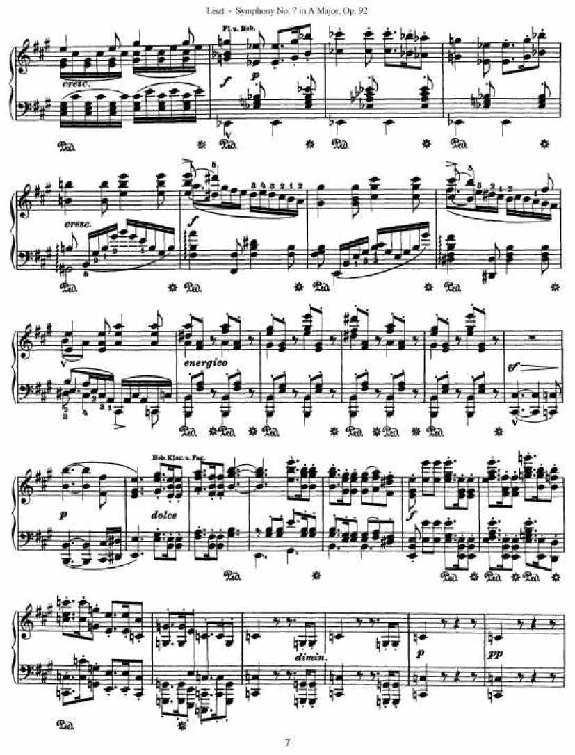 A大调第七交响曲 Symphony No.7 in A Major Op.92钢琴谱