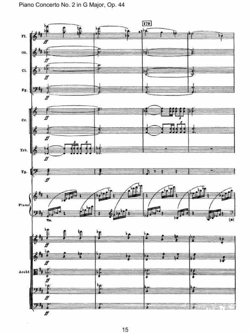 Piano Concerto No. 2 in G Major, Op. 44钢琴谱