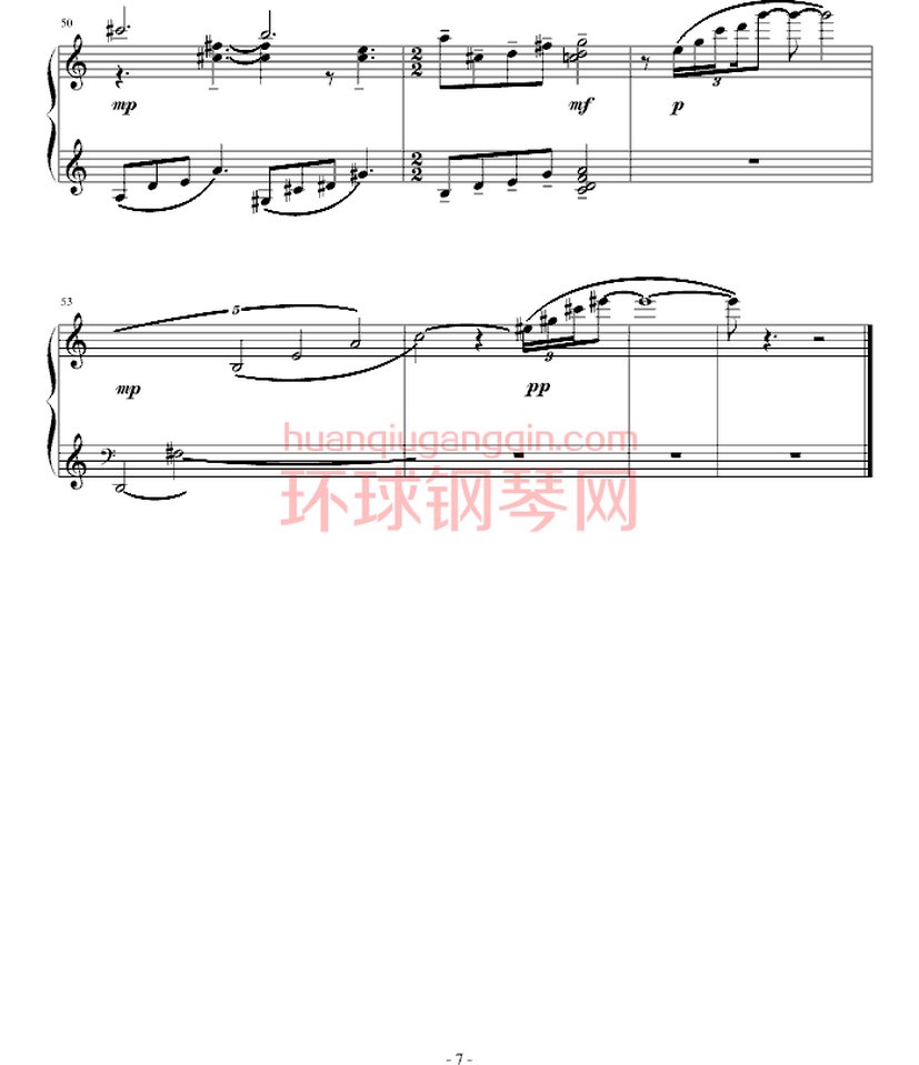 小冥想曲钢琴谱