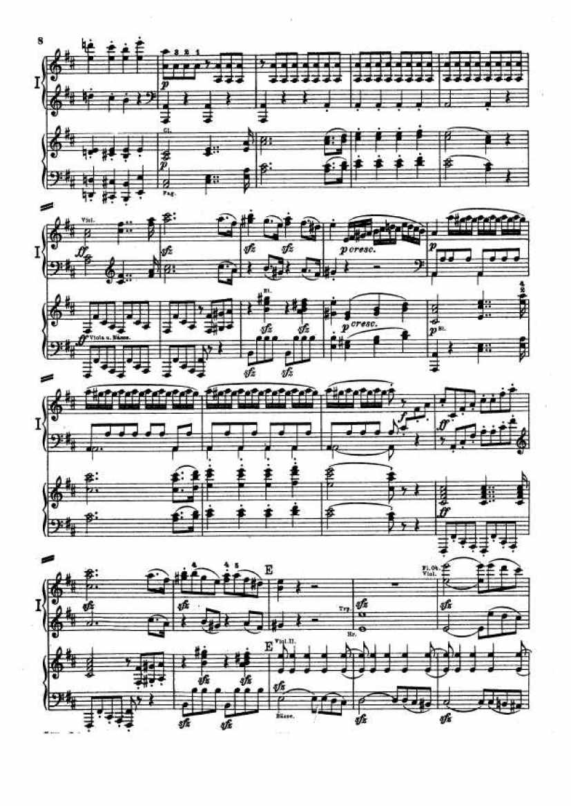 D大调第二交响曲 Symphony No.2 in D Major Op.36钢琴谱