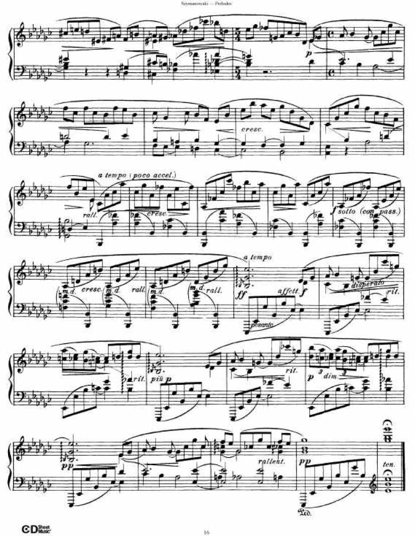 szymanowski 1钢琴谱