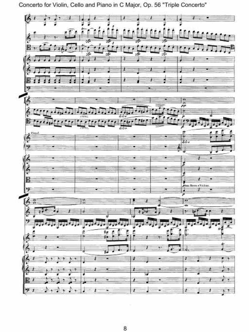 C大调三重协奏曲 Triple Concerto in C Major Op.56钢琴谱