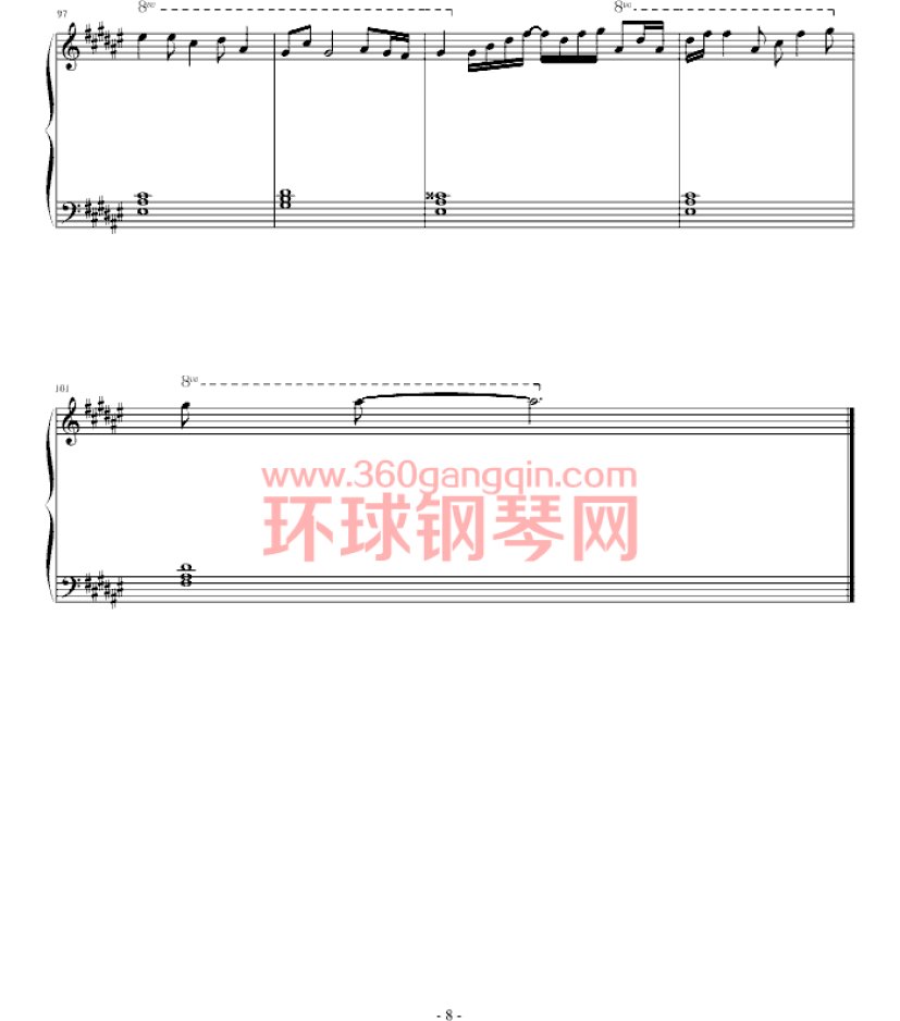 亲爱的不要离开我钢琴谱