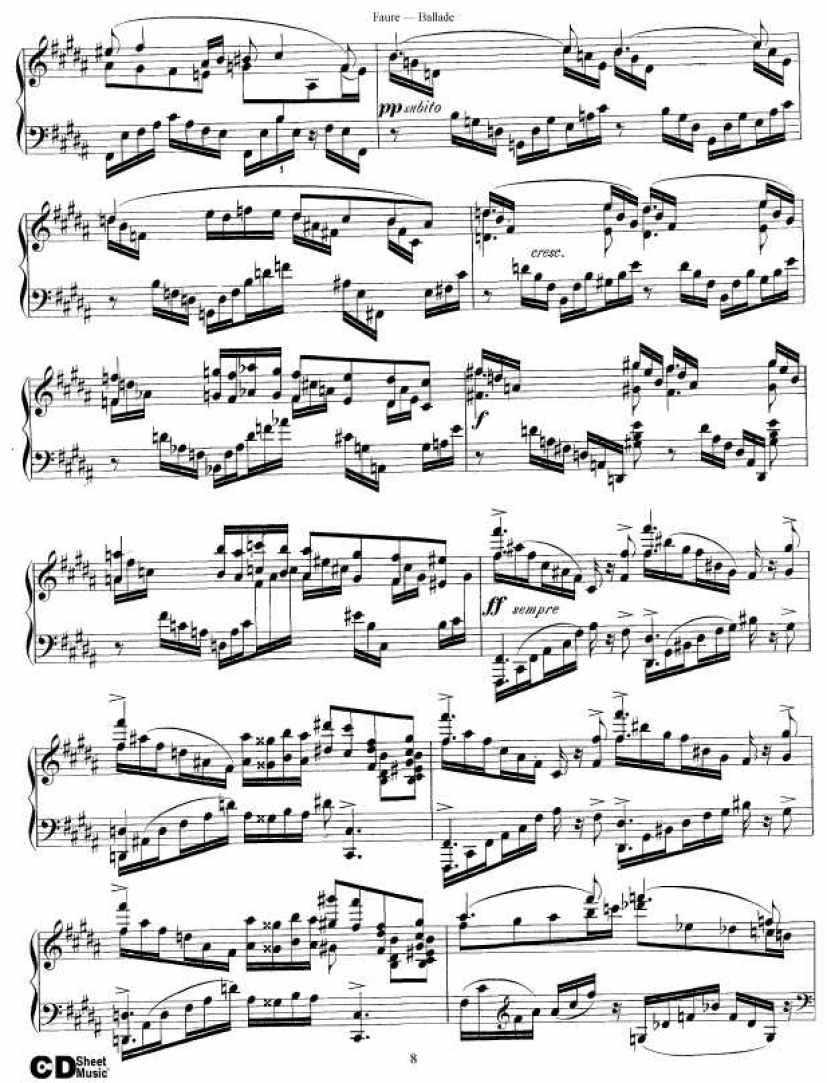 叙事曲 Ballade for Piano and Orchestra Op.19钢琴谱