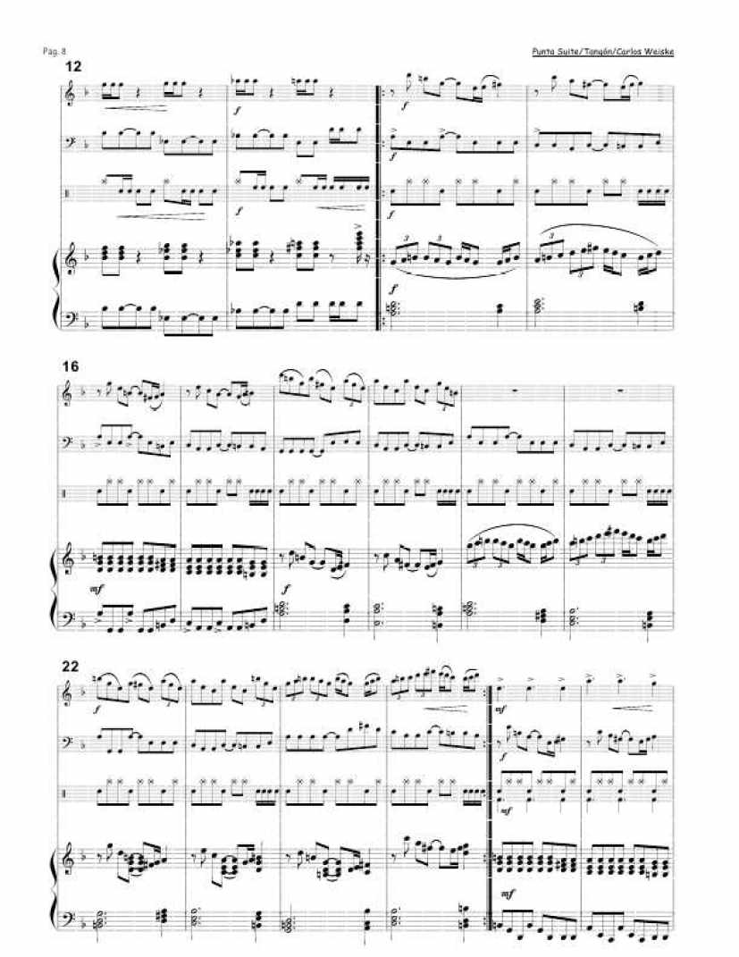 Punta Suite (Suite For Piano, Flute, Double Bass And Drums钢琴谱