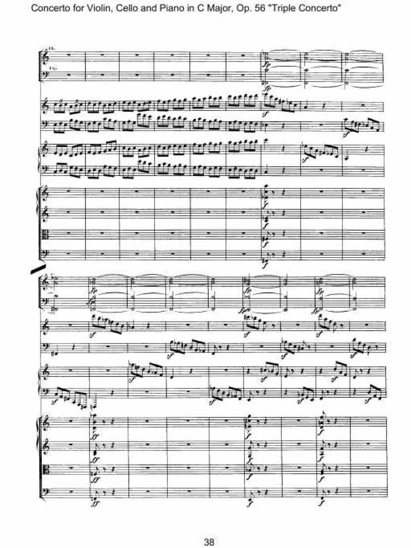 C大调三重协奏曲 Triple Concerto in C Major Op.56钢琴谱