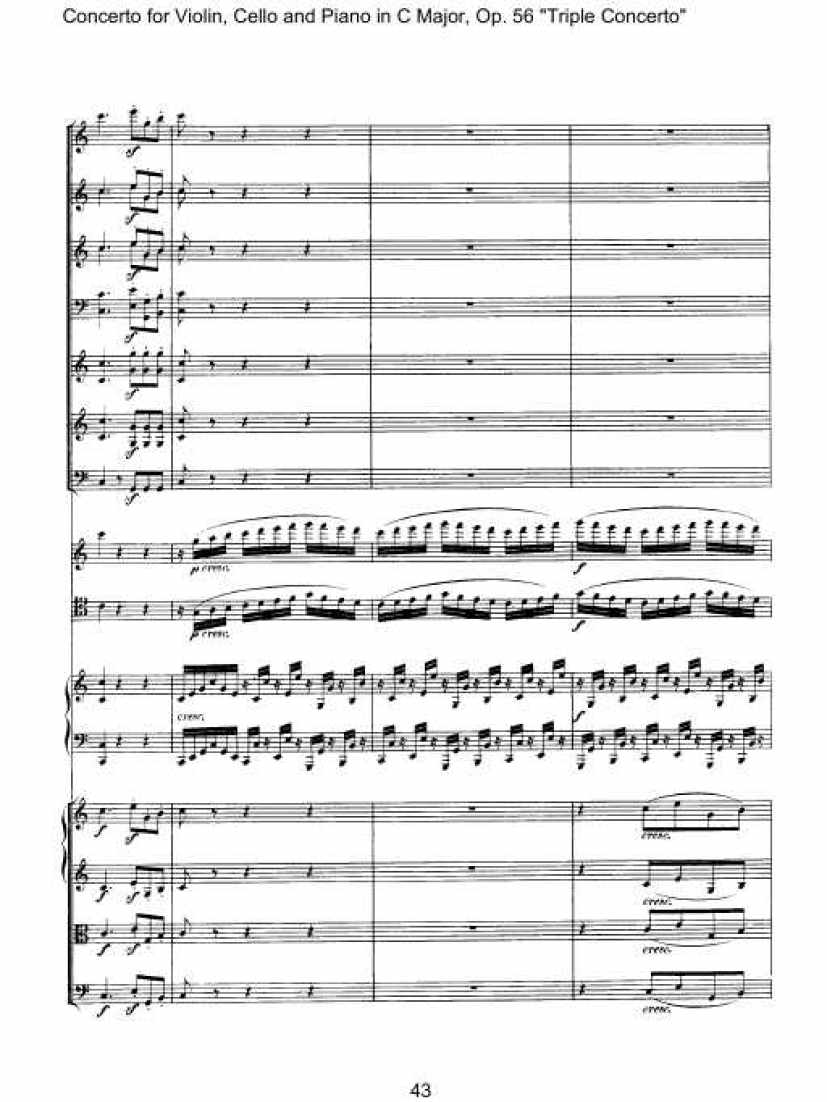 C大调三重协奏曲 Triple Concerto in C Major Op.56钢琴谱