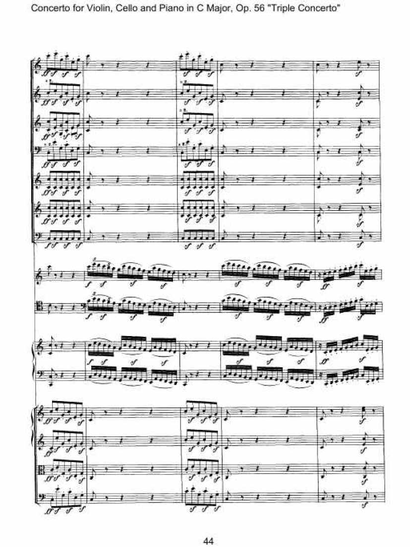 C大调三重协奏曲 Triple Concerto in C Major Op.56钢琴谱