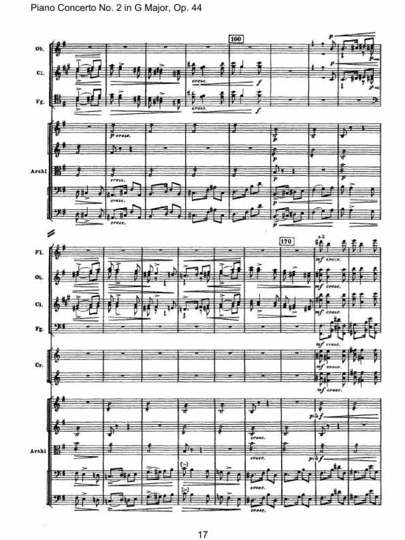 Piano Concerto No. 2 in G Major, Op. 44钢琴谱