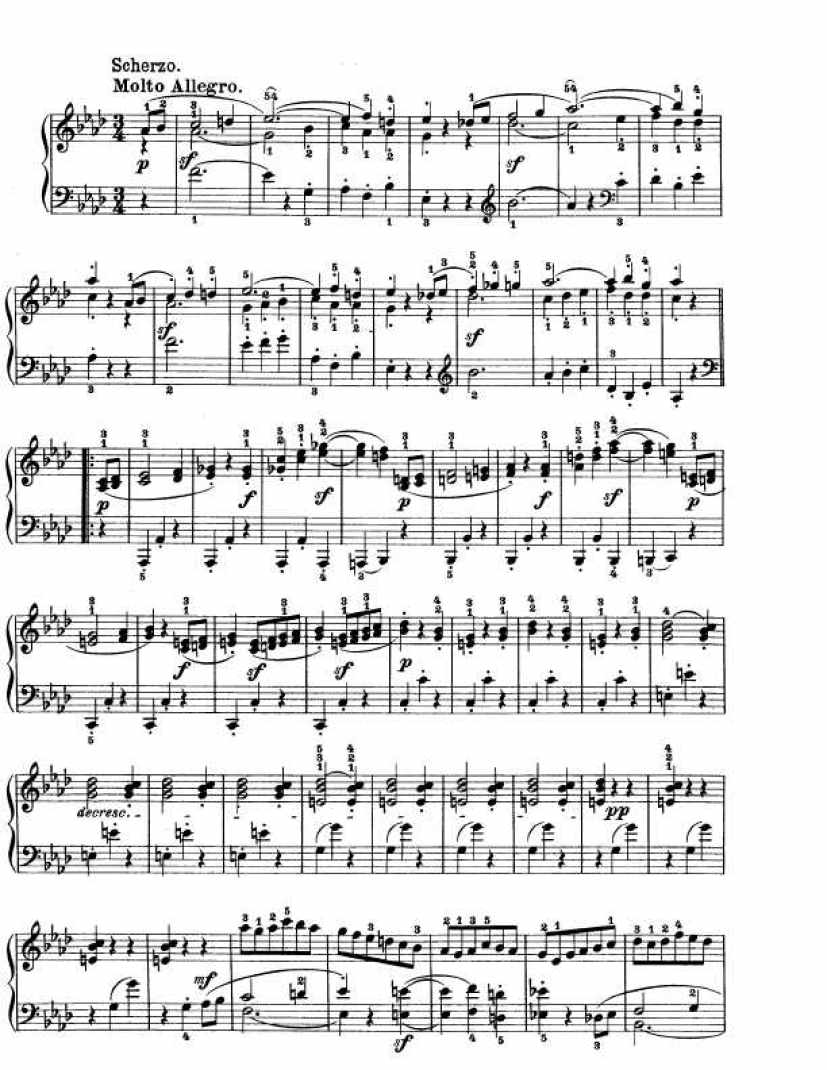 降A大调第十二钢琴奏鸣曲 Op.26 Piano Sonata in As钢琴谱