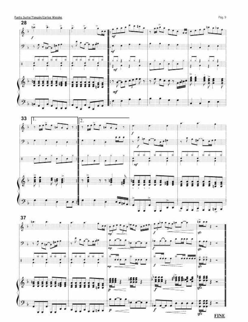 Punta Suite (Suite For Piano, Flute, Double Bass And Drums钢琴谱