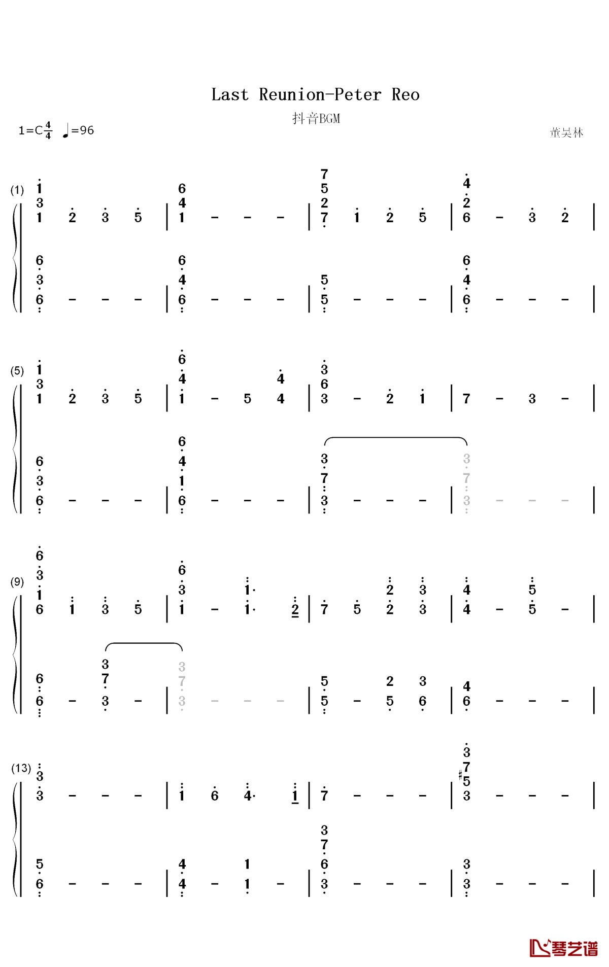 Last Reunion钢琴谱