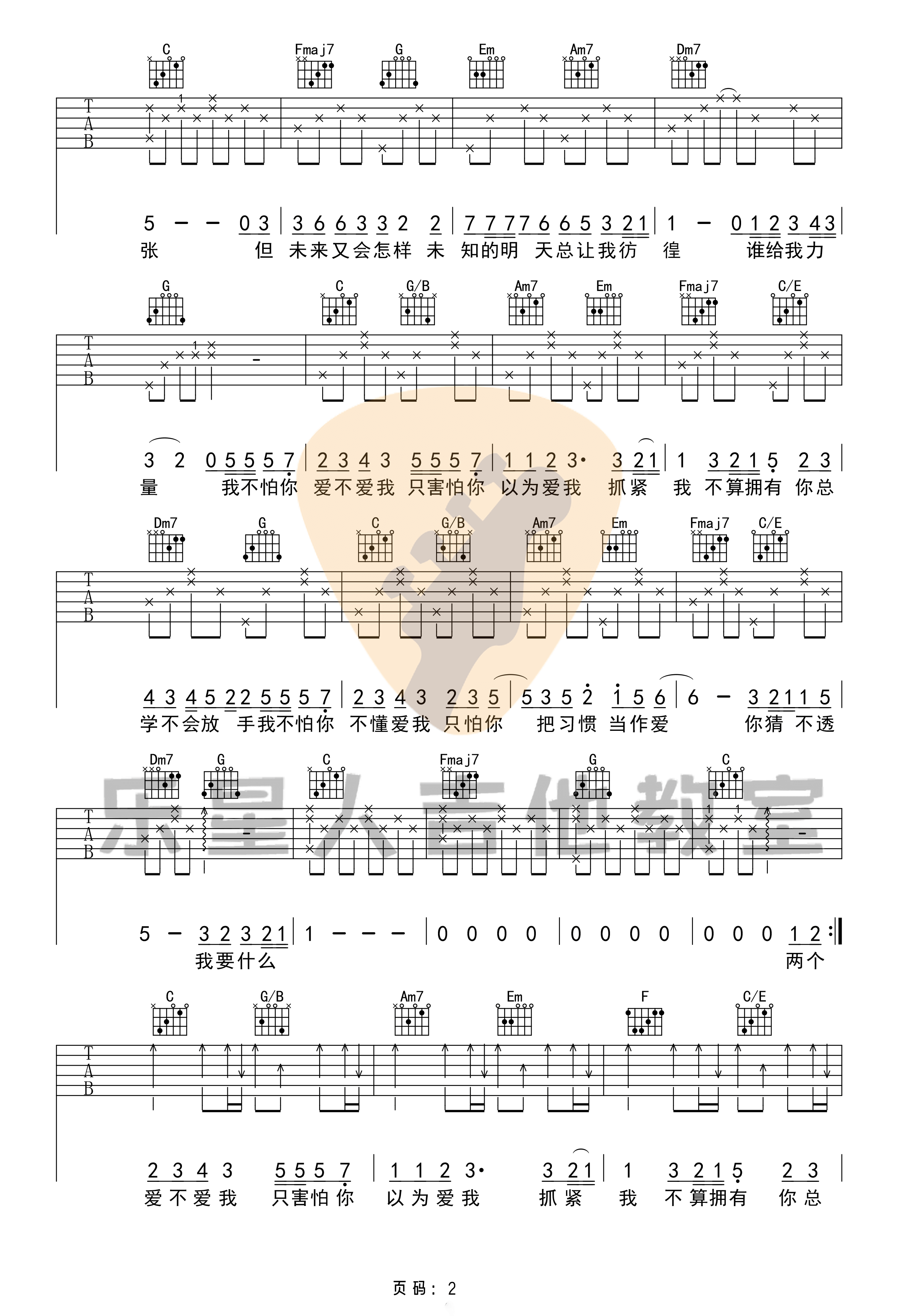 《这就是爱吗吉他谱》_容祖儿_吉他图片谱4张 图2