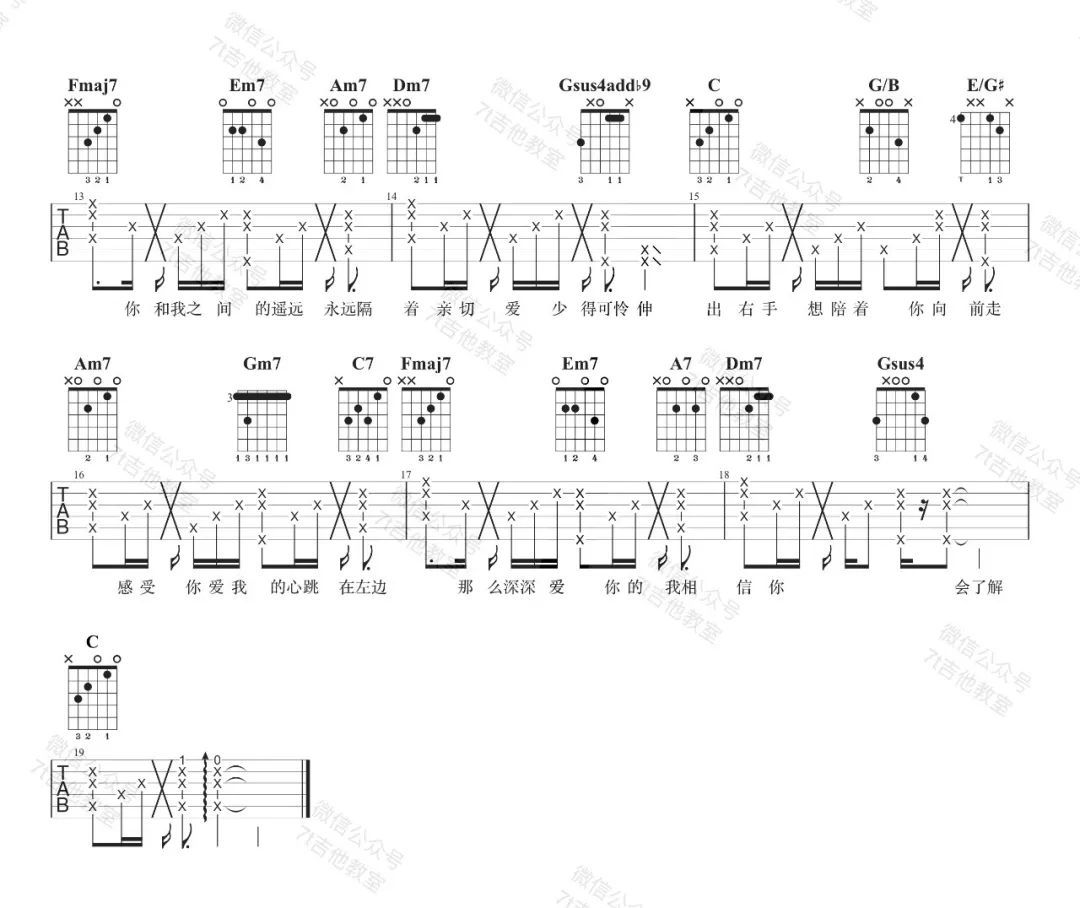 《左边吉他谱》_杨丞琳_F调_吉他图片谱2张 图2