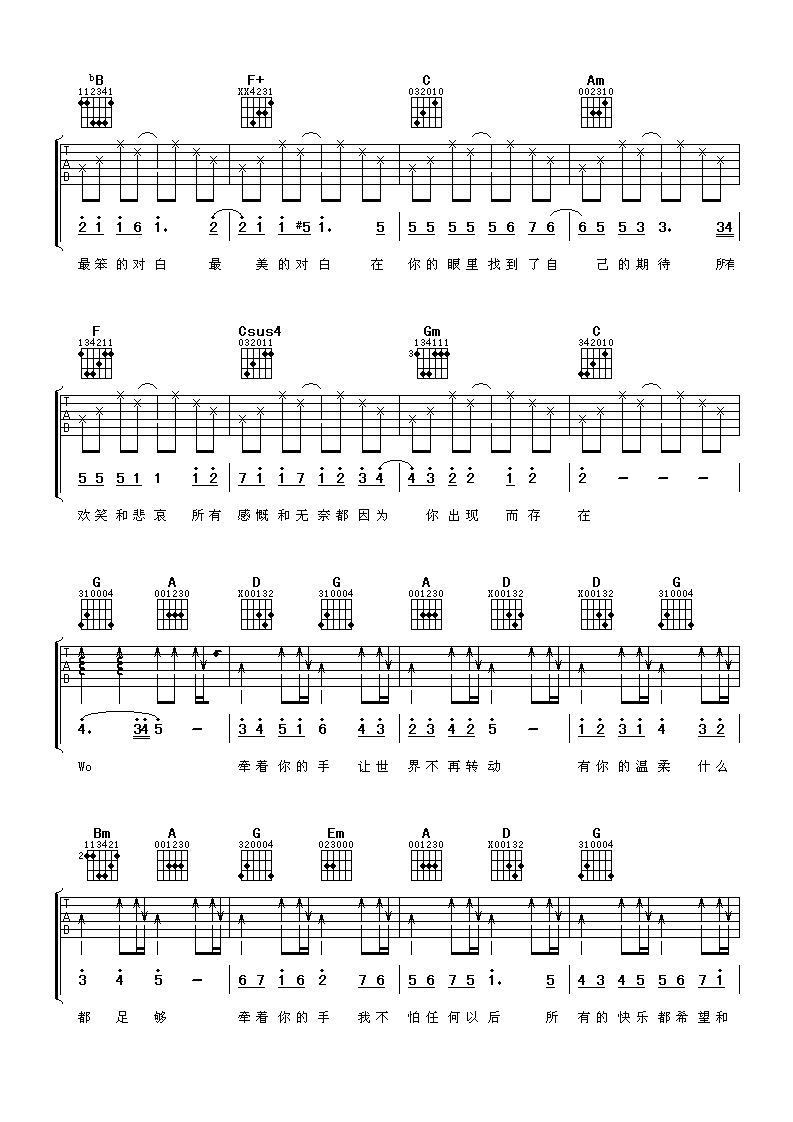 《幸福的理由吉他谱》__吉他图片谱3张 图2