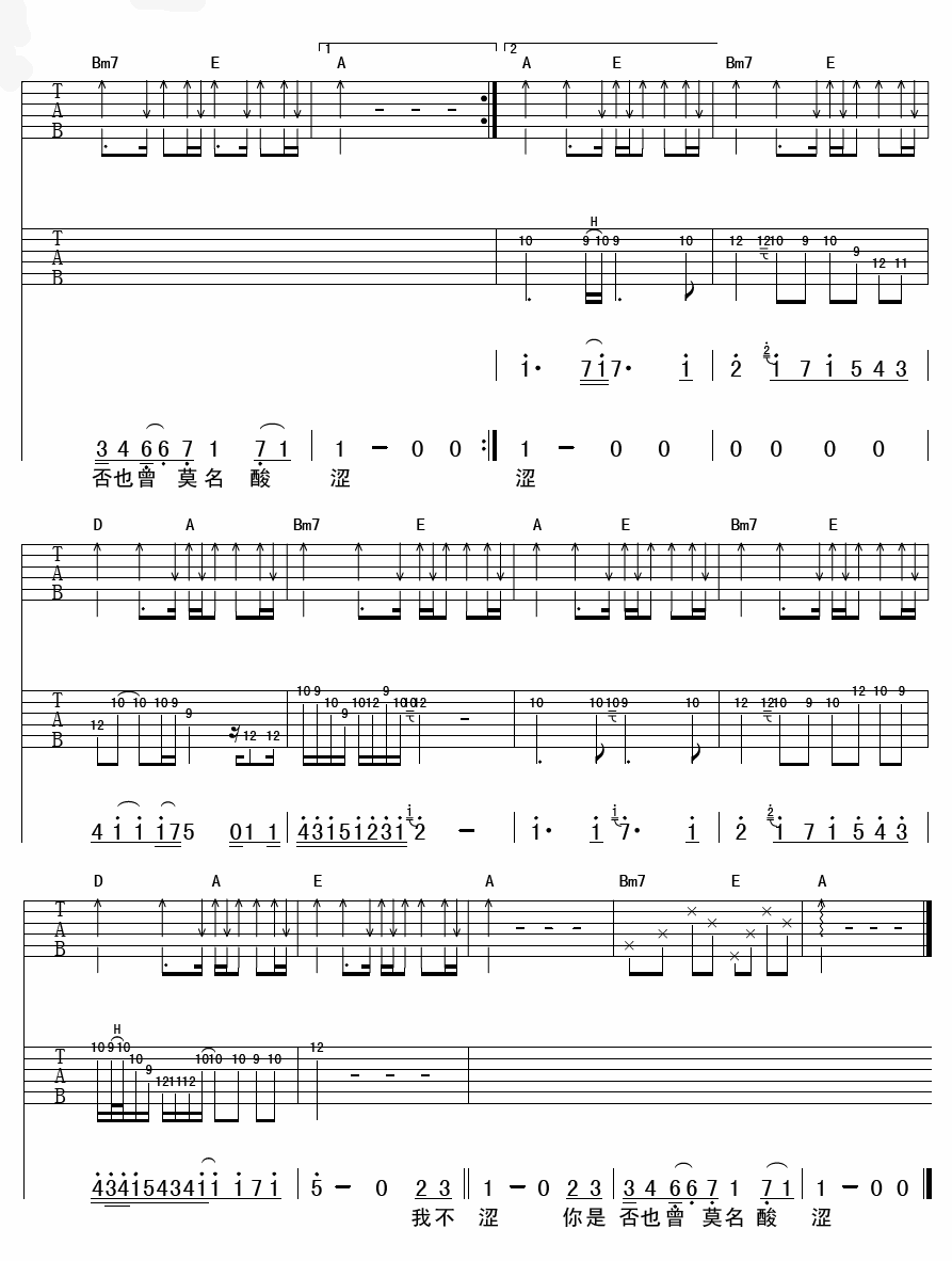 《我不介意你恨我吉他谱》__吉他图片谱2张 图2