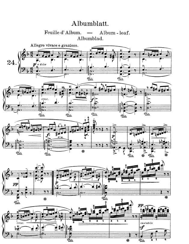 Lyric Pieces, Op.47, No.2钢琴谱