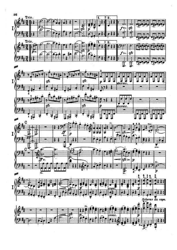 D大调第二交响曲 Symphony No.2 in D Major Op.36钢琴谱