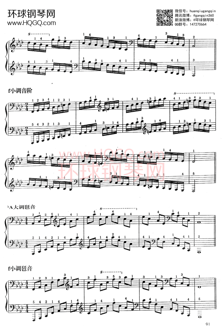 A1 音阶、琶音钢琴谱