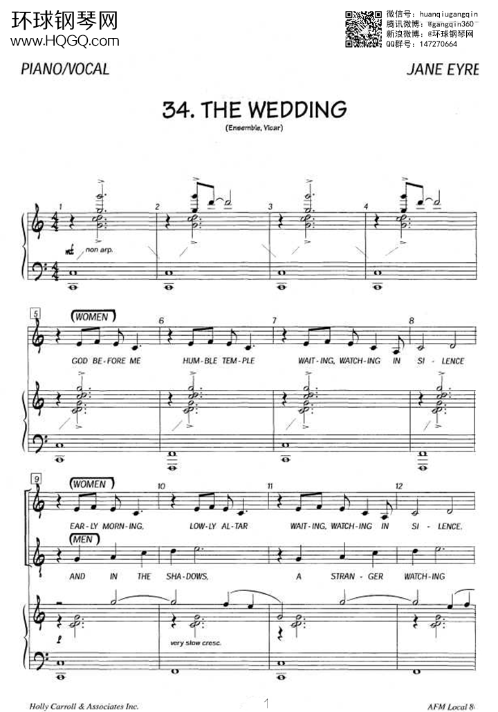 34.THE WEDDING钢琴谱